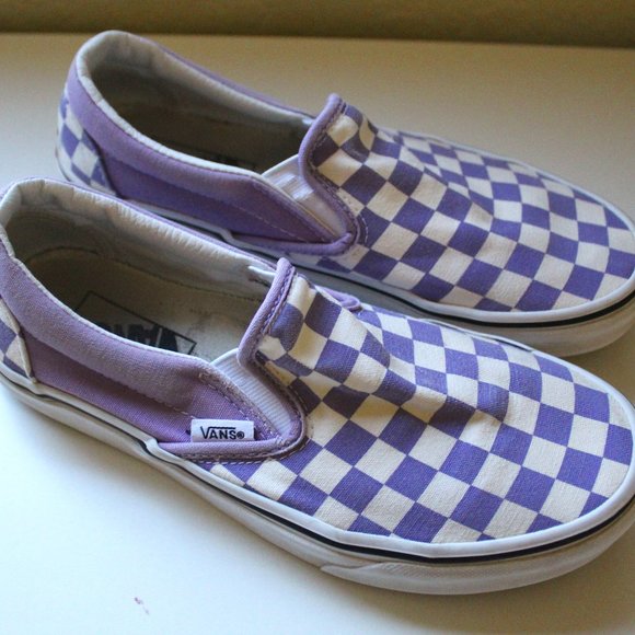 Vans Shoes - VANS VIOLET CLASSIC SLIP ON CHECKERED SHOES